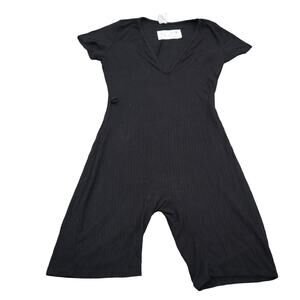 Baddieville Romper Womens Large Black Casual Lightweight Biker Shorts Outfit